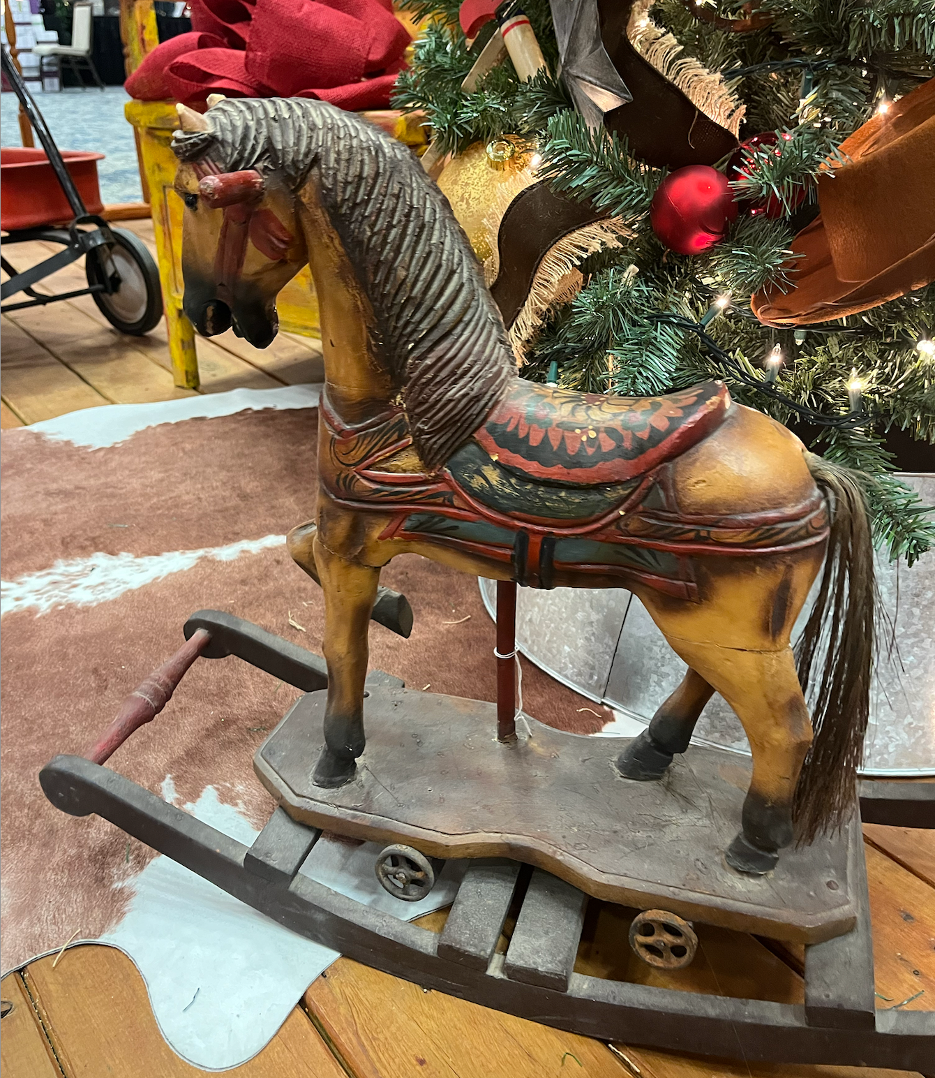 Vintage antique wooden rocking horse cheap